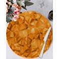 thumbnail image 1 of 13 Inch Round Placemats Set of 6, Orange Geometric Non Slip Heat Insulation PP Table Mats, Modern Luxury Aesthetic Abstract Motifs Washable Place Mats for Kitchen Dining Party Table Decor, 1 of 7