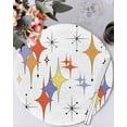 thumbnail image 1 of 13 Inch Round Placemats Set of 6, Orange Purple Diamond Non Slip Heat Insulation PP Table Mats, Modern Geometric Middle Century Washable Place Mats for Kitchen Dining Party Table Decor, 1 of 7