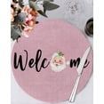 thumbnail image 1 of 13 Inch Round Placemats Set of 6, Pink Christmas Non Slip Heat Insulation PP Table Mats, Santa Xmas Rustic Farmhouse Winter Washable Place Mats for Kitchen Dining Party Table Decor, 1 of 7