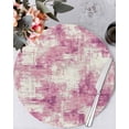thumbnail image 1 of 13 Inch Round Placemats Set of 6, Pink Ombre Non Slip Heat Insulation PP Table Mats, Gradient Abstract Art Vintage Washable Place Mats for Kitchen Dining Party Table Decor, 1 of 7