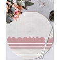 thumbnail image 1 of 13 Inch Round Placemats Set of 6, Pink Purple Striped Non Slip Heat Insulation PP Table Mats, Abstract Modern Geometric Stripes Washable Place Mats for Kitchen Dining Party Table Decor, 1 of 7