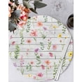 thumbnail image 1 of 13 Inch Round Placemats Set of 6, Pink Spring Floral Non Slip Heat Insulation PP Table Mats, Flowers Botanical Elegant Wooden Washable Place Mats for Kitchen Dining Party Table Decor, 1 of 7