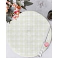 thumbnail image 1 of 13 Inch Round Placemats Set of 6, Pink Spring Floral Non Slip Heat Insulation PP Table Mats, Tulip Yellow Plaid Summer Botanical Washable Place Mats for Kitchen Dining Party Table Decor, 1 of 7