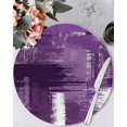 thumbnail image 1 of 13 Inch Round Placemats Set of 6, Purple Abstract Non Slip Heat Insulation PP Table Mats, Modern Mottled Art Oil Painting Washable Place Mats for Kitchen Dining Party Table Decor, 1 of 7