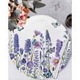 thumbnail image 1 of 13 Inch Round Placemats Set of 6, Purple Floral Non Slip Heat Insulation PP Table Mats, Spring Lavender Daisy Butterflies Botanical Washable Place Mats for Kitchen Dining Party Table Decor, 1 of 7