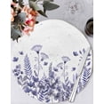 thumbnail image 1 of 13 Inch Round Placemats Set of 6, Purple Spring Floral Non Slip Heat Insulation PP Table Mats, Watercolor Elegant Pastoral Flowers Washable Place Mats for Kitchen Dining Party Table Decor, 1 of 7