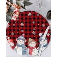 thumbnail image 1 of 13 Inch Round Placemats Set of 6, Red Black Plaid Christmas Non Slip Heat Insulation PP Table Mats, Xmas Snowman Snowflake Winter Washable Place Mats for Kitchen Dining Party Table Decor, 1 of 7