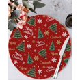 thumbnail image 1 of 13 Inch Round Placemats Set of 6, Red Christmas Non Slip Heat Insulation PP Table Mats, Xmas Tree Snowflake Stars Farmhouse Washable Place Mats for Kitchen Dining Party Table Decor, 1 of 7