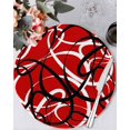 thumbnail image 1 of 13 Inch Round Placemats Set of 6, Red Geometric Non Slip Heat Insulation PP Table Mats, Modern Abstract Black White Striped Lines Washable Place Mats for Kitchen Dining Party Table Decor, 1 of 6