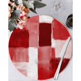 thumbnail image 1 of 13 Inch Round Placemats Set of 6, Red Geometric Non Slip Heat Insulation PP Table Mats, Watercolor Ombre Modern Abstract Art Washable Place Mats for Kitchen Dining Party Table Decor, 1 of 7