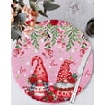 thumbnail image 1 of 13 Inch Round Placemats Set of 6, Red Gnomes Non Slip Heat Insulation PP Table Mats, Valentine's Day Love Roses Leaves Ombre Pink Washable Place Mats for Kitchen Dining Party Table Decor, 1 of 7