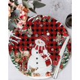 thumbnail image 1 of 13 Inch Round Placemats Set of 6, Red Plaid Christmas Non Slip Heat Insulation PP Table Mats, Snowman Xmas Tree Snowflake Winter Gifts Washable Place Mats for Kitchen Dining Party Table Decor, 1 of 7