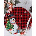 thumbnail image 1 of 13 Inch Round Placemats Set of 6, Red Plaid Snowman Christmas Non Slip Heat Insulation PP Table Mats, Gifts Xmas Tree Winter Snowflake Washable Place Mats for Kitchen Dining Party Table Decor, 1 of 7