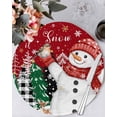 thumbnail image 1 of 13 Inch Round Placemats Set of 6, Red Snowman Christmas Non Slip Heat Insulation PP Table Mats, Snowflake Xmas Tree Winter Elk Washable Place Mats for Kitchen Dining Party Table Decor, 1 of 7