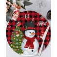 thumbnail image 1 of 13 Inch Round Placemats Set of 6, Red Snowman Christmas Non Slip Heat Insulation PP Table Mats, Xams Tree Snowflake Gifts Winter Plaid Washable Place Mats for Kitchen Dining Party Table Decor, 1 of 7