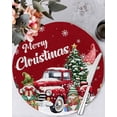 thumbnail image 1 of 13 Inch Round Placemats Set of 6, Red Truck Christmas Non Slip Heat Insulation PP Table Mats, Gnomes Xmas Tree Snowflake Gifts Washable Place Mats for Kitchen Dining Party Table Decor, 1 of 7