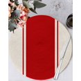 thumbnail image 1 of 13 Inch Round Placemats Set of 6, Red Vintage Non Slip Heat Insulation PP Table Mats, Geometric Stripes Simple Lines Washable Place Mats for Kitchen Dining Party Table Decor, 1 of 7