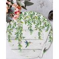 thumbnail image 1 of 13 Inch Round Placemats Set of 6, Spring Botanical Non Slip Heat Insulation PP Table Mats, Watercolor Leaves Flowers Birds Gray Wood Washable Place Mats for Kitchen Dining Party Table Decor, 1 of 7