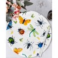 thumbnail image 1 of 13 Inch Round Placemats Set of 6, Spring Butterfly Dragonfly Non Slip Heat Insulation PP Table Mats, Farmhouse Botanical Floral Washable Place Mats for Kitchen Dining Party Table Decor, 1 of 7