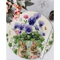 thumbnail image 1 of 13 Inch Round Placemats Set of 6, Spring Easter Non Slip Heat Insulation PP Table Mats, Purple Floral Summer Botanical Rustic Washable Place Mats for Kitchen Dining Party Table Decor, 1 of 7