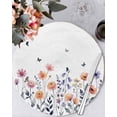thumbnail image 1 of 13 Inch Round Placemats Set of 6, Spring Floral Non Slip Heat Insulation PP Table Mats, Elegant Pastoral Flowers Botanical Washable Place Mats for Kitchen Dining Party Table Decor, 1 of 7
