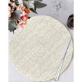 thumbnail image 1 of 13 Inch Round Placemats Set of 6, Spring Floral Non Slip Heat Insulation PP Table Mats, Vintage Simple Flowers Pattern Beige Washable Place Mats for Kitchen Dining Party Table Decor, 1 of 7