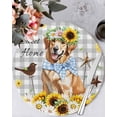 thumbnail image 1 of 13 Inch Round Placemats Set of 6, Sunflowers Dog Non Slip Heat Insulation PP Table Mats, Spring Watercolor Floral Stars Grey Plaid Washable Place Mats for Kitchen Dining Party Table Decor, 1 of 7