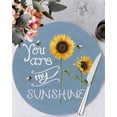thumbnail image 1 of 13 Inch Round Placemats Set of 6, Sunflowers Non Slip Heat Insulation PP Table Mats, Modern Bee You Are My Sunshine Blue Washable Place Mats for Kitchen Dining Party Table Decor, 1 of 7