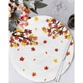 thumbnail image 1 of 13 Inch Round Placemats Set of 6, Thanksgiving Non Slip Heat Insulation PP Table Mats, Fall Maple Lea Farmhouse Autumn Washable Place Mats for Kitchen Dining Party Table Decor, 1 of 7