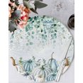 thumbnail image 1 of 13 Inch Round Placemats Set of 6, Thanksgiving Pumpkins Non Slip Heat Insulation PP Table Mats, Fall Eucalyptus Green Leaves Washable Place Mats for Kitchen Dining Party Table Decor, 1 of 7