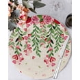 thumbnail image 1 of 13 Inch Round Placemats Set of 6, Valentine's Day Non Slip Heat Insulation PP Table Mats, Pink Red Roses Love Heart Eucalyptus Burlap Washable Place Mats for Kitchen Dining Party Table Decor, 1 of 7