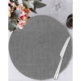 thumbnail image 1 of 13 Inch Round Placemats Set of 6, Vintage Dark Gray Non Slip Heat Insulation PP Table Mats, Farmhouse Retro Solid Color Linen Texture Washable Place Mats for Kitchen Dining Party Table Decor, 1 of 7