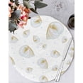 thumbnail image 1 of 13 Inch Round Placemats Set of 6, White Conch Coastal Non Slip Heat Insulation PP Table Mats, Nautical Summer Beach Ocean Sea Washable Place Mats for Kitchen Dining Party Table Decor, 1 of 7