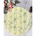 thumbnail image 1 of 13 Inch Round Placemats Set of 6, Yellow Green Coastal Non Slip Heat Insulation PP Table Mats, Starfish Nautical Ocean Sea Wooden Washable Place Mats for Kitchen Dining Party Table Decor, 1 of 7
