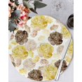 thumbnail image 1 of 13 Inch Round Placemats Set of 6, Yellow Ombre Spring Floral Non Slip Heat Insulation PP Table Mats, Summer Botanical Flowers Washable Place Mats for Kitchen Dining Party Table Decor, 1 of 7