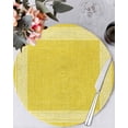 thumbnail image 1 of 13 Inch Round Placemats Set of 6, Yellow Retro Greek Key Non Slip Heat Insulation PP Table Mats, Geometric Greece Ancient Rustic Washable Place Mats for Kitchen Dining Party Table Decor, 1 of 7