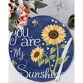 thumbnail image 1 of 13 Inch Round Placemats Set of 6, You Are My Sunshine Non Slip Heat Insulation PP Table Mats, Yellow Sunflowers Cute Bees Heart Blue Washable Place Mats for Kitchen Dining Party Table Decor, 1 of 7
