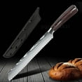 thumbnail image 1 of 13 Inch Serrated Bread Knife Ultra Sharp Carbon Steel Kitchen Chef Cake Slicer, 1 of 6