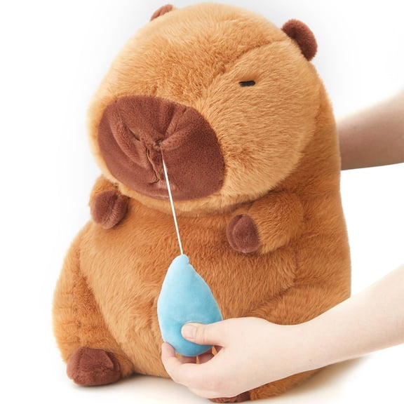 13 Inch Snot Decor Brown Capybara Plush, Comfortable Household Pillow