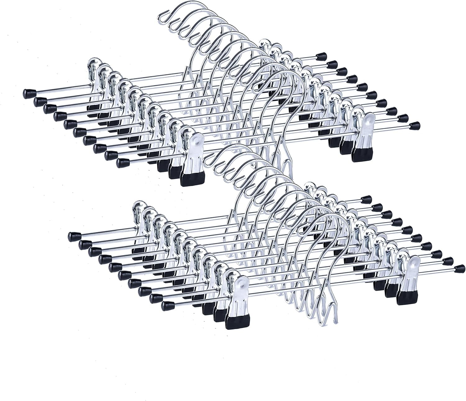 13 Inch Stackable Metal Pants Hanger 20 Pack, Space-Saving Hanger with ...