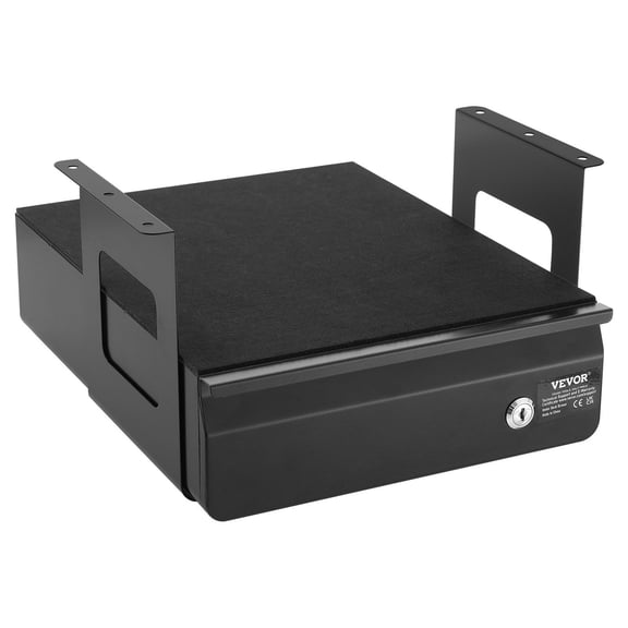 13 Inch Wide Under Desk Slide Out Drawer Lockable Hidden Storage Organizer 14x13x7 Inches