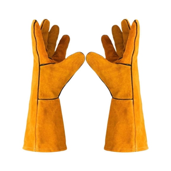13 Inches,Leather Welding Gloves, Heat/Fire Resistant,Large Mitts for BBQ,Forge,Baking,Furnace,Stove,Pot