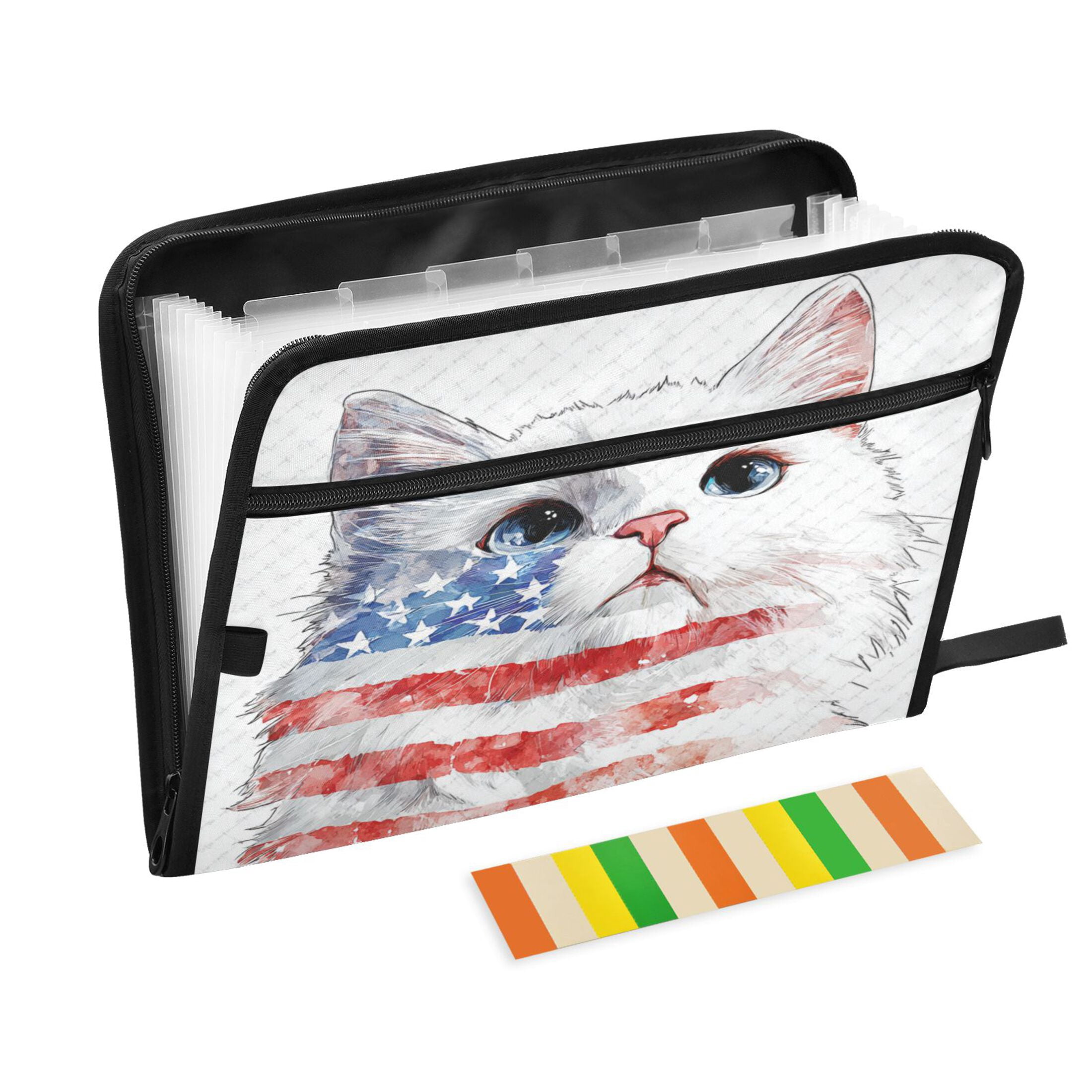 Cat File Floder Computer 13 Individual Pockets Organ Folder Waterproof A4 Size File Folder Home ...