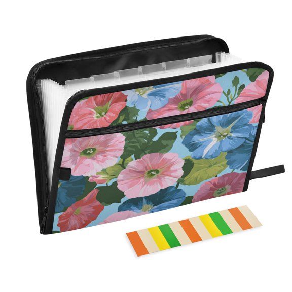 13 Individual Pockets Organ Folder Waterproof A4 Size File Folder Home Work Office Categorized Storage File Manager An Illustration Of Pink