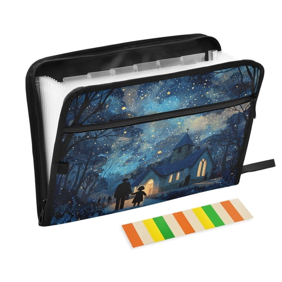 13 Individual Pockets Organ Folder Waterproof A4 Size File Folder Home Work Office Categorized Storage File Manager Church in The Woods