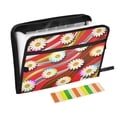 thumbnail image 1 of 13 Individual Pockets Organ Folder Waterproof A4 Size File Folder Home Work Office Categorized Storage File Manager Daisies on Coffee Collision Background, 1 of 7