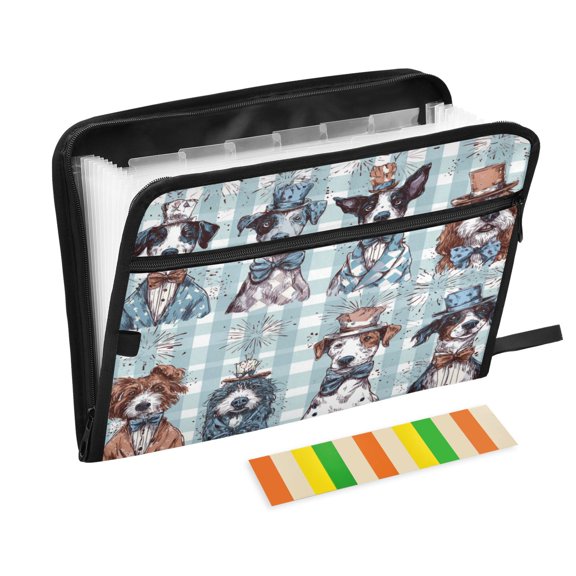 13 Individual Pockets Organ Folder Waterproof A4 Size File Folder Home Work Office Categorized Storage File Manager Dogs Dress Up Game
