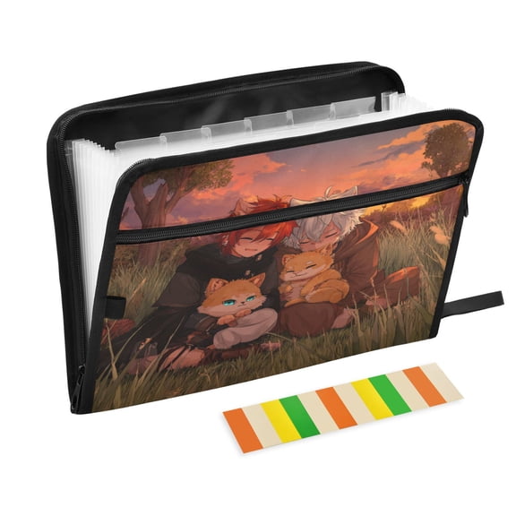 13 Individual Pockets Organ Folder Waterproof A4 Size File Folder Home Work Office Categorized Storage File Manager Field Trip