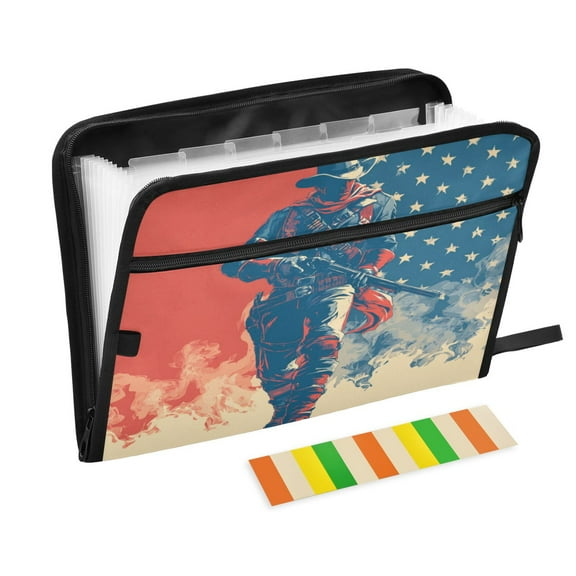 13 Individual Pockets Organ Folder Waterproof A4 Size File Folder Home Work Office Categorized Storage File Manager Independent Western Cowboy
