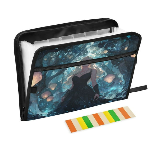 13 Individual Pockets Organ Folder Waterproof A4 Size File Folder Home Work Office Categorized Storage File Manager Princess Of Darkness